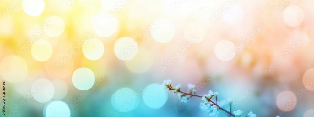 Poster soft pastel abstract bokeh background with gentle blends of light and color for dreamy atmosphere