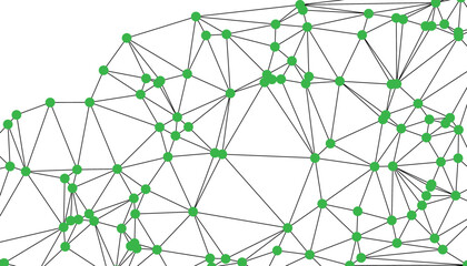 Obraz premium Abstract Black and White Polygonal Network Background with Connected Dots and Lines for Digital Applications