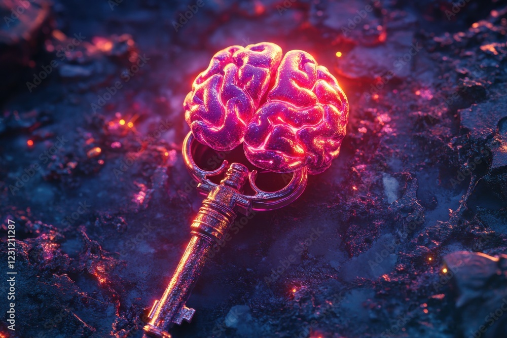 Poster a key is shown with a brain on top of it