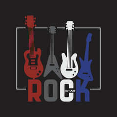 Naklejka premium rock star music design typography vector illustration