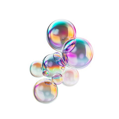 soap bubbles on a white background