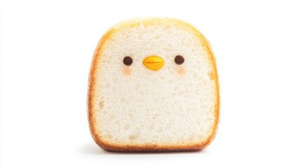 Realistic HD penguin-shaped bread on a white background