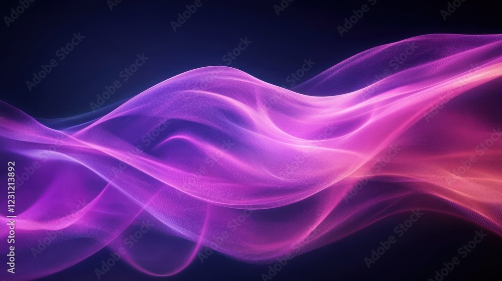 Poster dynamic abstract waves flowing pink purple gradient