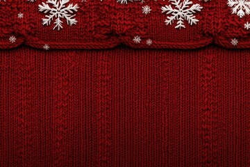 Red knitted pattern design line for christmas or winter season with different corner, divider and