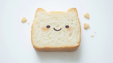 Realistic Shiba Inu-shaped bread on a white background