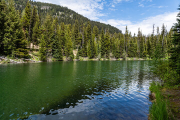 Fototapeta premium beautiful mountain Lightning Lake in the E.C. Manning Park British Columbia Canada