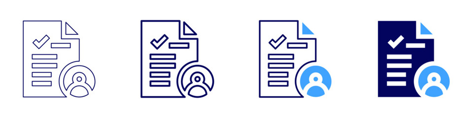 Appraisal icon in 4 different styles. Thin Line, Line, Bold, and Bold Line. Duotone style. Editable stroke