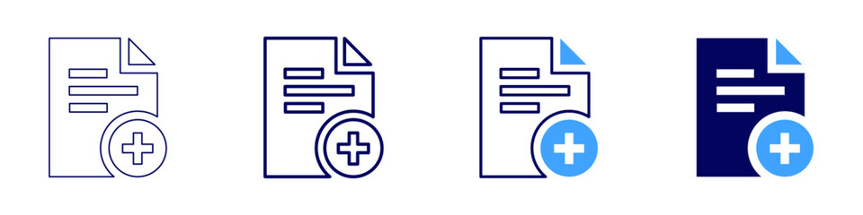 Digital file manager icon in 4 different styles. Thin Line, Line, Bold, and Bold Line. Duotone style. Editable stroke