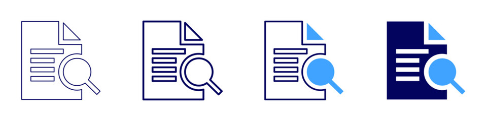 Inventory list icon in 4 different styles. Thin Line, Line, Bold, and Bold Line. Duotone style. Editable stroke