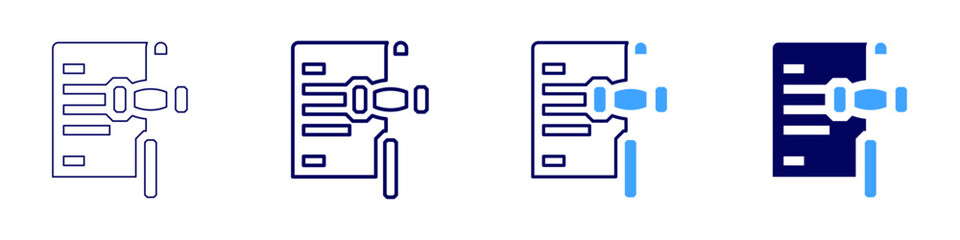 Fototapeta premium Legal documentation icon in 4 different styles. Thin Line, Line, Bold, and Bold Line. Duotone style. Editable stroke