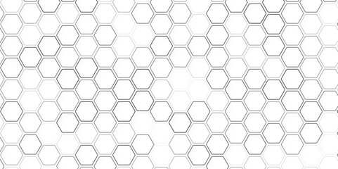 Hexagon seamless pattern. Honeycomb shape geometric background. Seamless Geometric Black and White Hexagons Pattern with Honeycomb Structure. Vector Art.