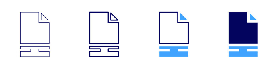 Papers icon in 4 different styles. Thin Line, Line, Bold, and Bold Line. Duotone style. Editable stroke