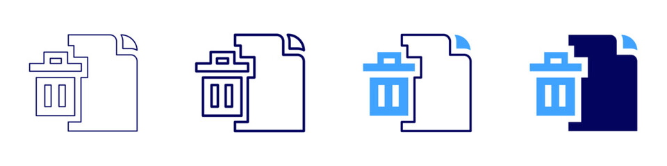 Remote document icon in 4 different styles. Thin Line, Line, Bold, and Bold Line. Duotone style. Editable stroke