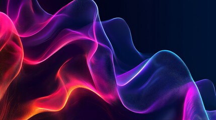 Naklejka premium Abstract Colorful Waves Flowing Dynamically Across Dark Background