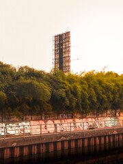 River Flow With Boundary Wall