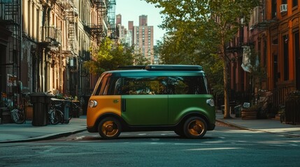 Obraz premium Rent stylish, neighborhood-friendly vehicles with low environmental impact