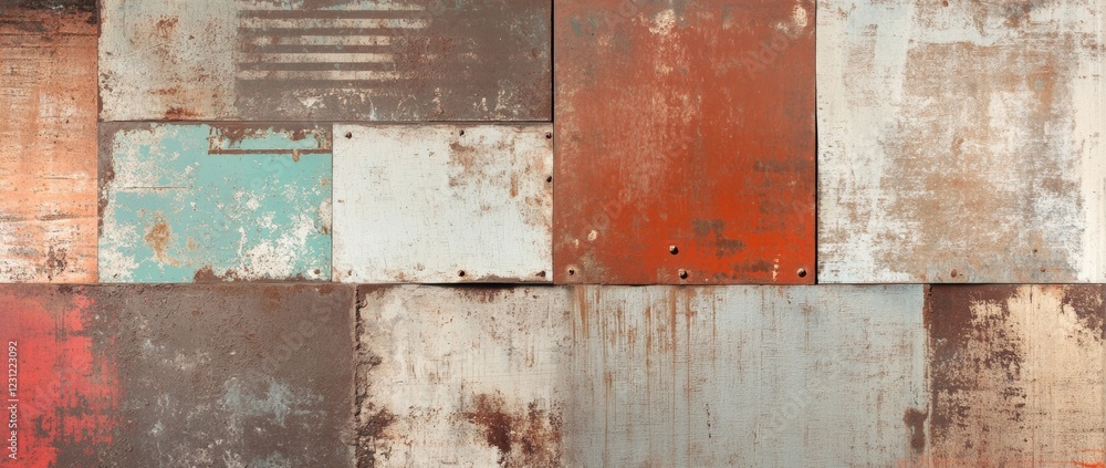 Poster rusty metal surface with textured patterns creating a vintage industrial aesthetic perfect for desig
