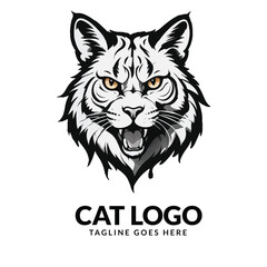 cat vector illustration. Cute Cat logo design idea. Adorable pet logo 
