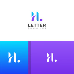 Creative HL, LH letter logo design