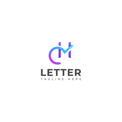 Creative HM, MH letter logo design