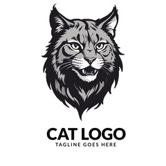cat vector illustration. Cute Cat logo design idea. Adorable pet logo 
