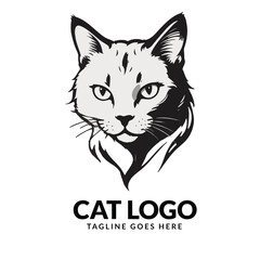 cat vector illustration. Cute Cat logo design idea. Adorable pet logo 
