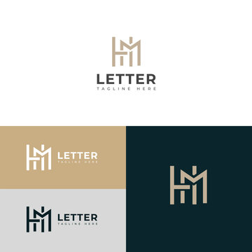 Creative HM, MH letter logo design