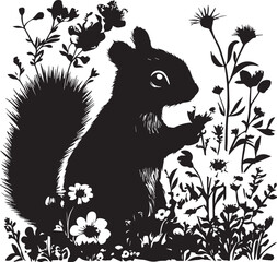 squirrel on a tree playing very happy