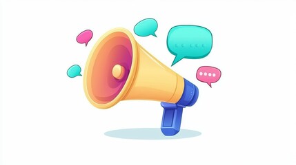 Amplifying Voices: The Impact of a Megaphone and Speech Bubbles in Social Media Communication and Digital Marketing