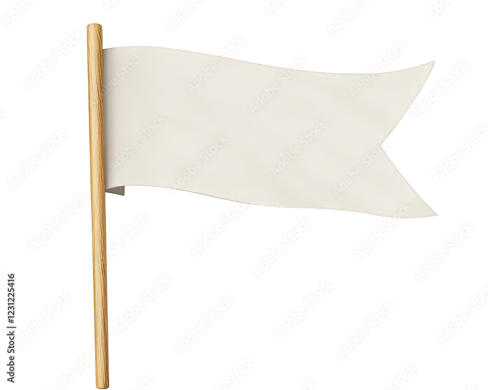 Aufkleber empty flag shaped sign isolated on transparency background, perfect for customization or messaging. 