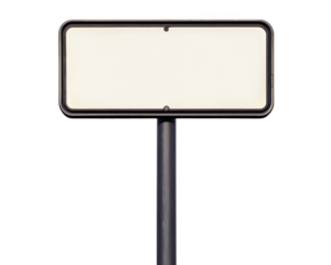 Blank street sign isolated on transparency background, perfect for customization or signage needs. Ideal for various projects requiring clear, empty space for text or graphics