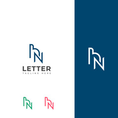 Creative HN, NH letter logo design 