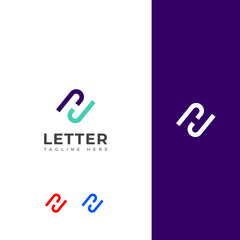 Obraz premium Creative HN, NH Letter logo