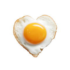 heart shaped fried egg on transparency background, perfect for breakfast or brunch. minimalist design love concept