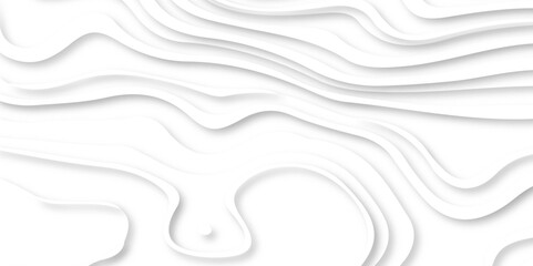 White abstract paper carve template background. Topographic canyon geometric map relief texture with curved layers and shadow.