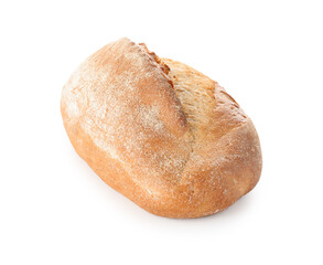 Whole loaf of freshly baked bread isolated on white