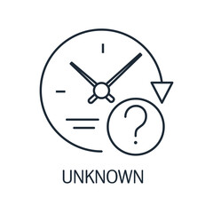 Time and the unknown.Anticipated, proposed events, actions. Vector linear icons isolated on white background.