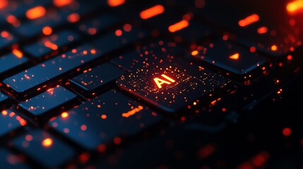 Obraz premium Vector Illustration of 'AI' and 'Repeat' Keys on a Keyboard, Symbolizing Task Automation and AI’s Role in Everyday Routines