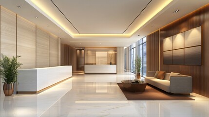 Modern Elegant Office Lobby Reception Area Design