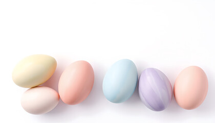 easter eggs on white