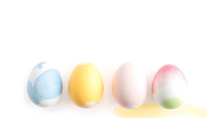 easter eggs on white background