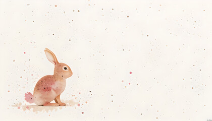 easter bunny with a bouquet of flowers