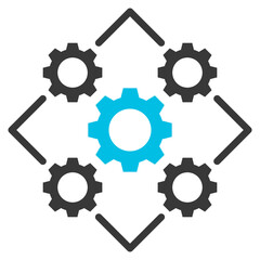 Interoperability Glyph Blue Grey Icon