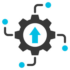 Distribution Development Glyph Blue Grey Icon