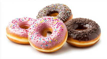 donuts isolated on white background