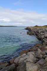Coastal inlet with the ocean water and rocks at Port Fairy in Victoria, Australia