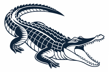 hand drawn illustration of a crocodile