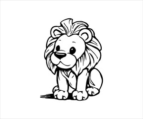 Lion head isolated on white background. Vector illustration for your design