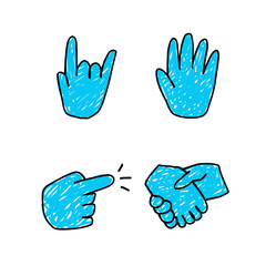 Obraz premium hands vector set