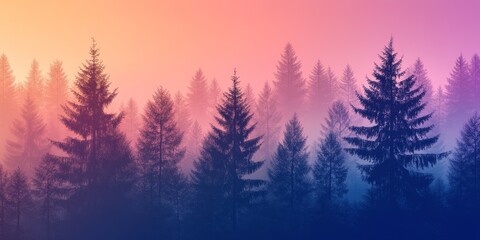 Misty Forest Sunrise - A Colorful Landscape